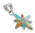 Multicolor Silver Flower Pendant MX65525